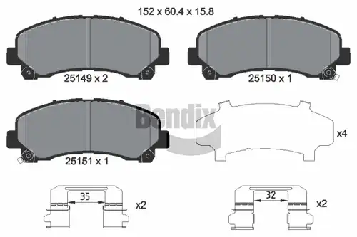 накладки BENDIX Braking BPD1444