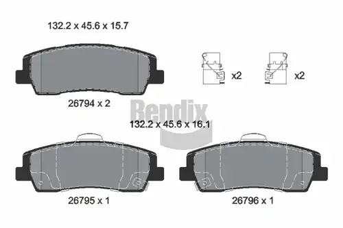 накладки BENDIX Braking BPD2552