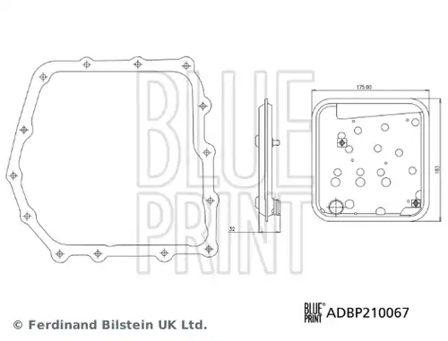 комплект хидравличен филтър, автоматична предавателна кутия BLUE PRINT ADBP210067