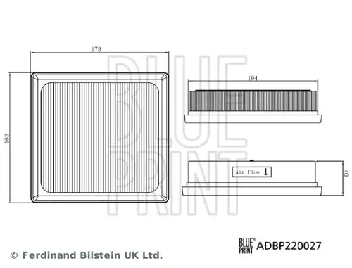 въздушен филтър BLUE PRINT ADBP220027