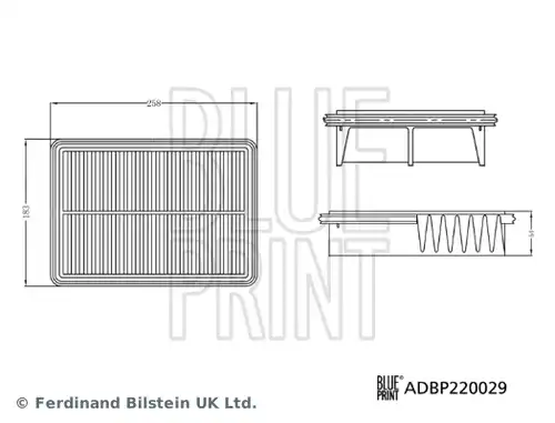 въздушен филтър BLUE PRINT ADBP220029