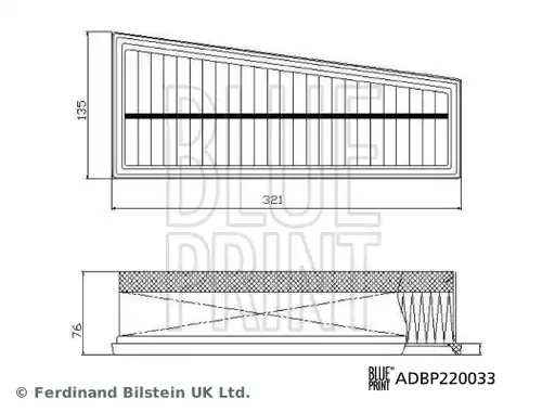 въздушен филтър BLUE PRINT ADBP220033