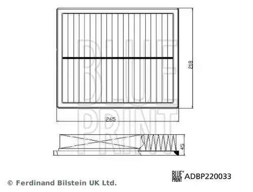 въздушен филтър BLUE PRINT ADBP220034