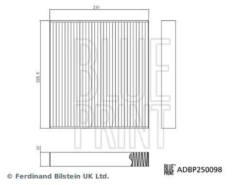 Филтър купе (поленов филтър) BLUE PRINT ADBP250098