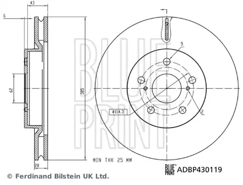 спирачен диск BLUE PRINT ADBP430119