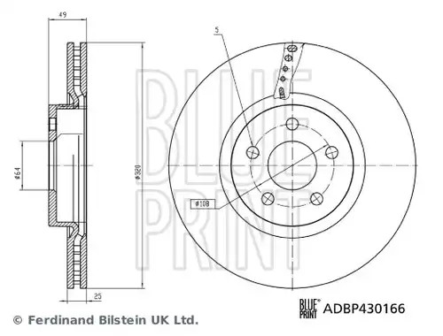 спирачен диск BLUE PRINT ADBP430166