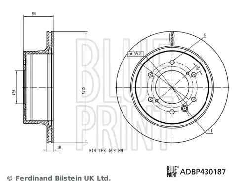 спирачен диск BLUE PRINT ADBP430187