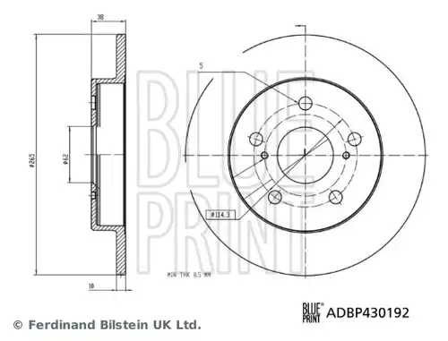 спирачен диск BLUE PRINT ADBP430192