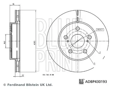 спирачен диск BLUE PRINT ADBP430193