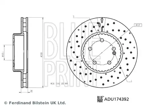 спирачен диск BLUE PRINT ADU174392