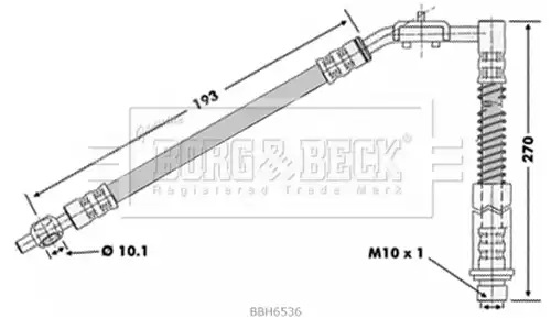 спирачен маркуч BORG & BECK BBH6536