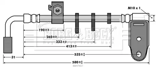 спирачен маркуч BORG & BECK BBH7407