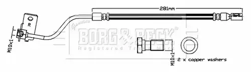 спирачен маркуч BORG & BECK BBH8834