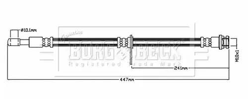 спирачен маркуч BORG & BECK BBH8845