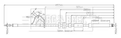 спирачен маркуч BORG & BECK BBH8921