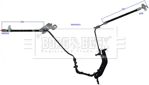 спирачен маркуч BORG & BECK BBH9022