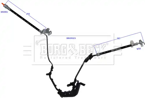 спирачен маркуч BORG & BECK BBH9023