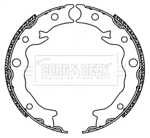 комплект спирачна челюст, ръчна спирачка BORG & BECK BBS6498