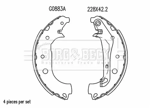 комплект спирачна челюст BORG & BECK BBS6515