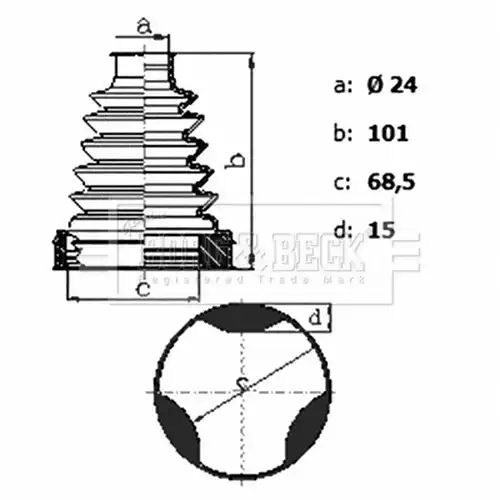 комплект маншон, полуоска BORG & BECK BCB6423