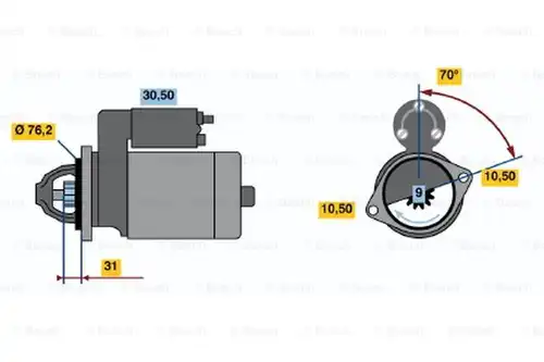 стартер BOSCH 0 001 107 009