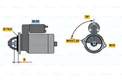 стартер BOSCH 0 001 107 079