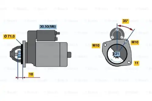 стартер BOSCH 0 001 107 082