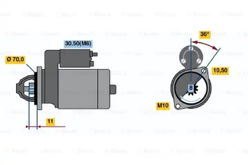 стартер BOSCH 0 001 107 093