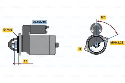 стартер BOSCH 0 001 107 448