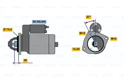 стартер BOSCH 0 001 108 228