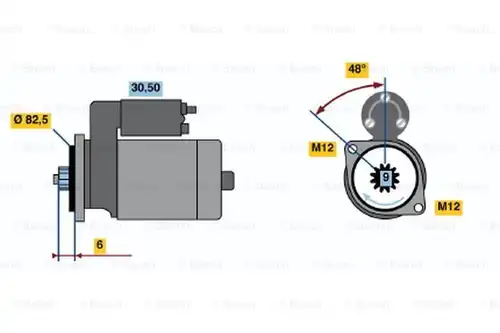 стартер BOSCH 0 001 124 020