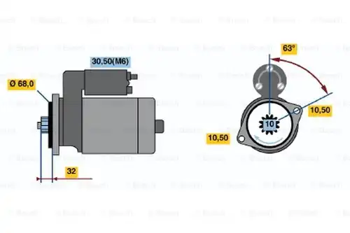 стартер BOSCH 0 001 125 059