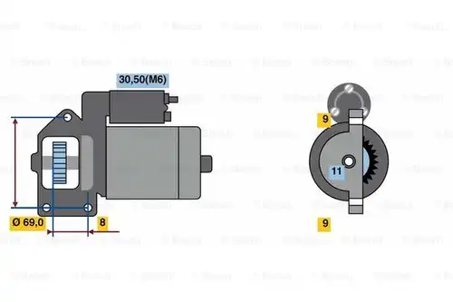 стартер BOSCH 0 001 148 009