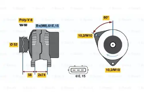 генератор BOSCH 0 123 325 011