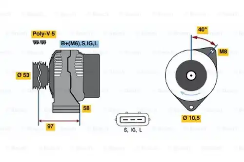 генератор BOSCH 0 123 325 013