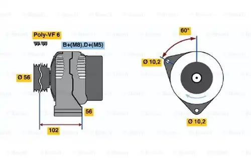 генератор BOSCH 0 123 510 102