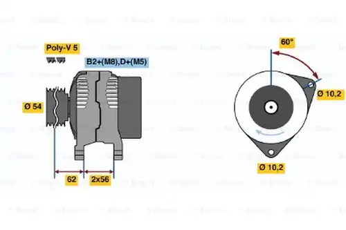 генератор BOSCH 0 124 225 022