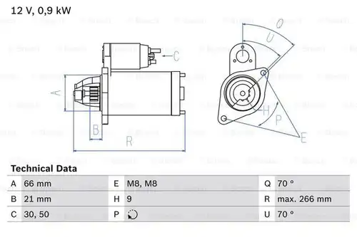 стартер BOSCH 0 986 010 200