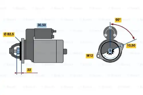 стартер BOSCH 0 986 010 250