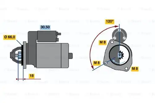 стартер BOSCH 0 986 010 260