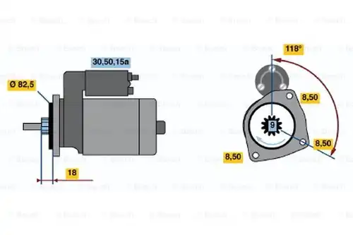 стартер BOSCH 0 986 010 350