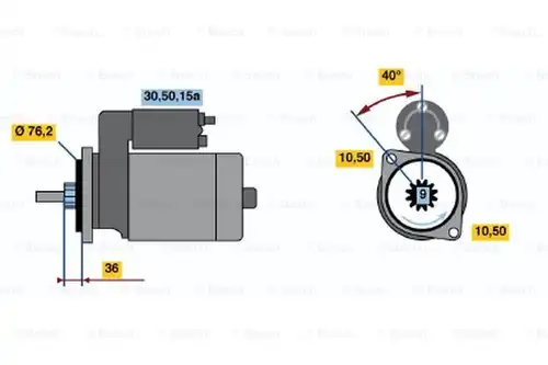 стартер BOSCH 0 986 010 370