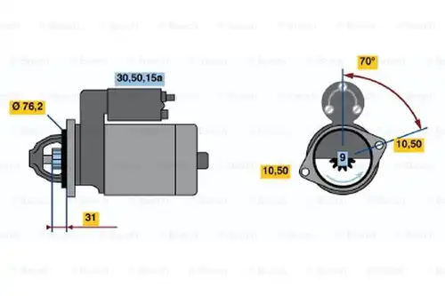 стартер BOSCH 0 986 010 430