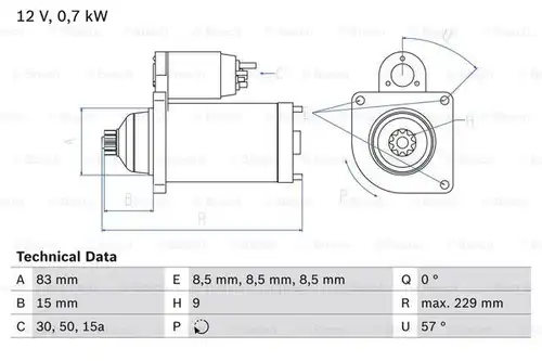 стартер BOSCH 0 986 010 570