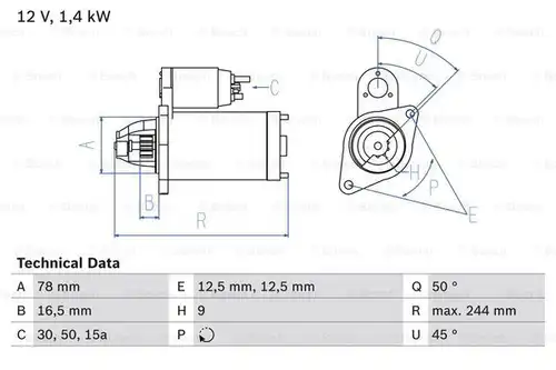 стартер BOSCH 0 986 010 690