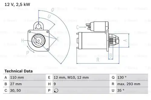 стартер BOSCH 0 986 011 060