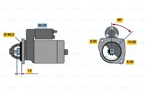 стартер BOSCH 0 986 011 651