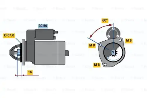 стартер BOSCH 0 986 011 871