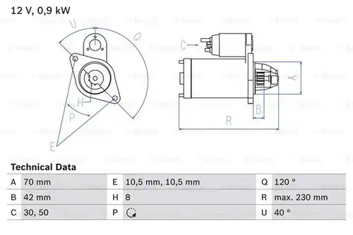 стартер BOSCH 0 986 012 290