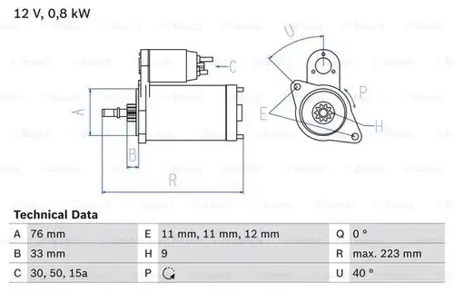 стартер BOSCH 0 986 012 600